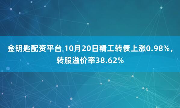 金钥匙配资平台 10月20日精工转债上涨0.98%,转股溢价率38.62%